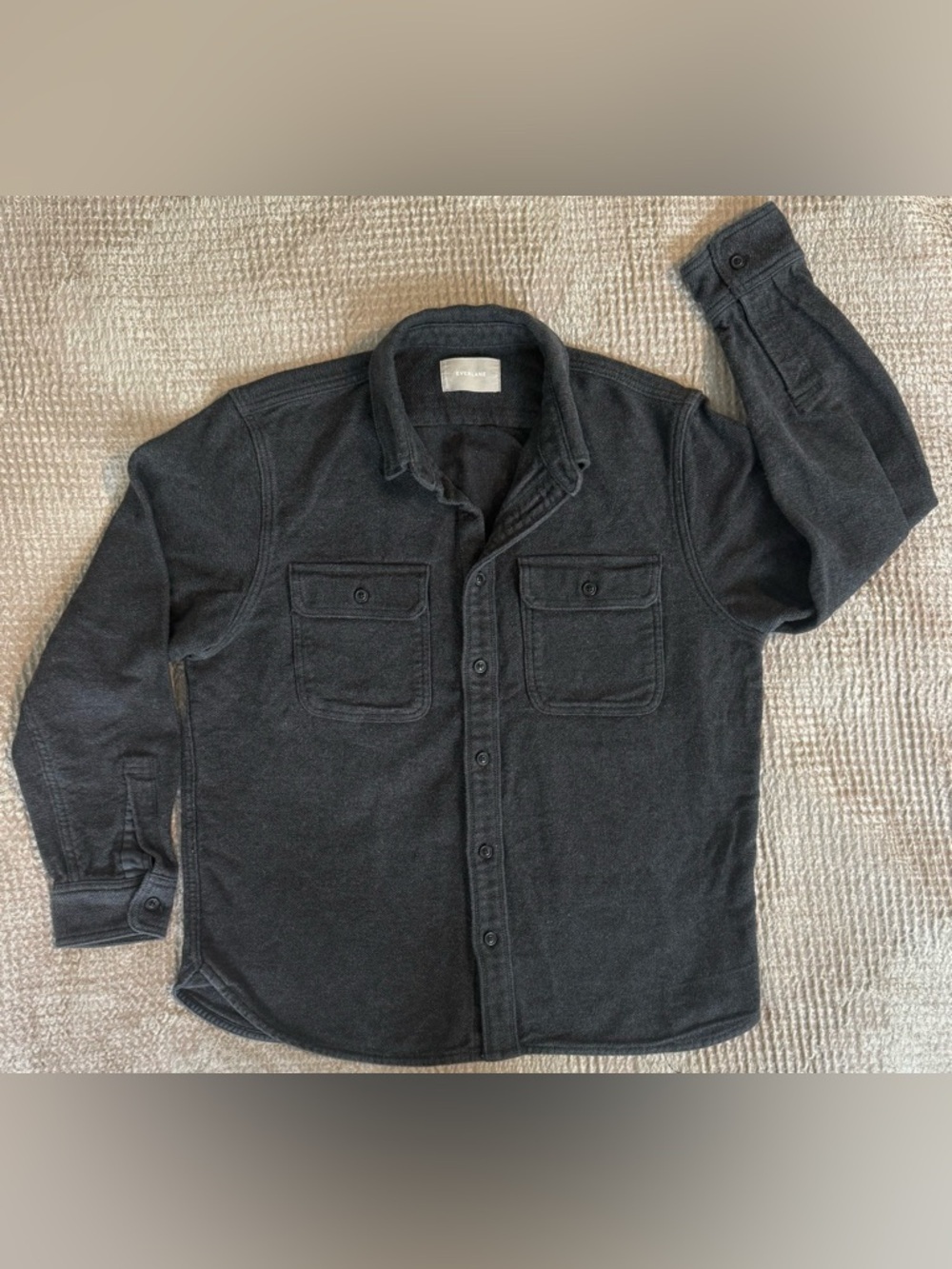 Everlane Heavy Cotton Overshirt Workwear Flannel Gray Mens M